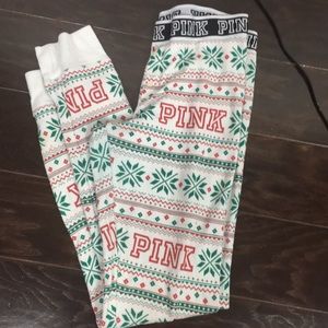 Victoria’s Secret Pink Christmas thermal pants Med